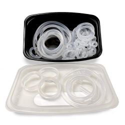 125-Piece Translucent Silicone Rubber Ring Set